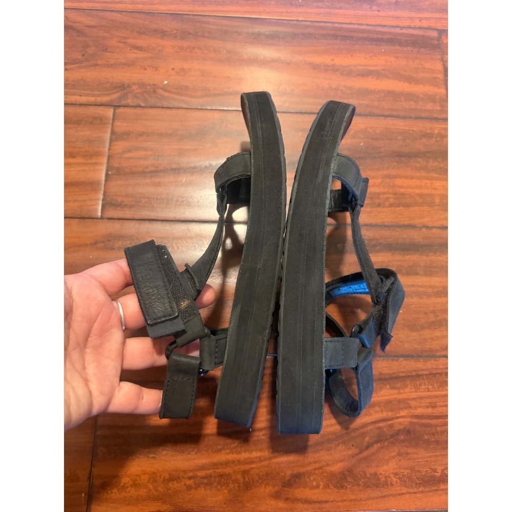 Teva Midform Universal Leather Sandals Black Platform Strappy 1102435 Womens 10 - Picture 5 of 7